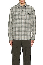 Schott Nyc Plaid Cpo Shirt in Heather Grey, view 4, click to view large image.