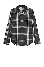 Schott Double Weave Plaid Work Shirt in Black, view 1, click to view large image.