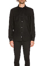 Schott CPO Wool Shirt in Black, view 3, click to view large image.