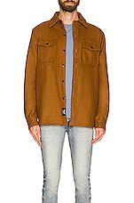 Schott CPO Wool Shirt in Coyote, view 3, click to view large image.
