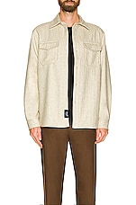 Schott CPO Wool Shirt in Oatmeal, view 3, click to view large image.