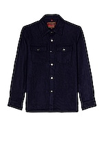 Schott CPO Wool Shirt in Blue, view 1, click to view large image.