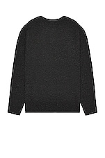 Schott Button Henley Sweater in Black, view 2, click to view large image.