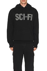 SCI-FI FANTASY Big Logo Hoodie in Black, view 3, click to view large image.