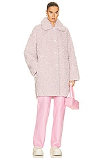 STAND STUDIO Gwen Faux Shearling Coat in Rose Sorbet, view 1, click to view large image.