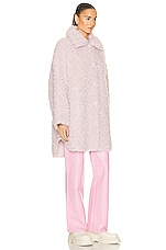STAND STUDIO Gwen Faux Shearling Coat in Rose Sorbet, view 3, click to view large image.