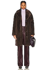 STAND STUDIO Camille Cocoon Coat in Ebony Brown, view 1, click to view large image.
