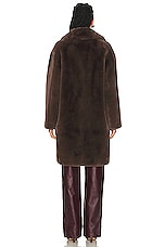 STAND STUDIO Camille Cocoon Coat in Ebony Brown, view 4, click to view large image.
