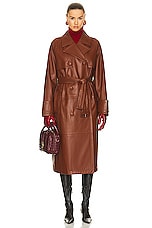 STAND STUDIO Betty Trench Coat in Cognac Brown, view 1, click to view large image.
