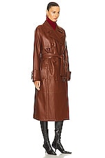 STAND STUDIO Betty Trench Coat in Cognac Brown, view 2, click to view large image.