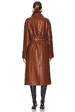 STAND STUDIO Betty Trench Coat in Cognac Brown, view 3, click to view large image.