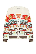 SIEDRES Amber Graphic Intarsia Knit Cardigan in Multi, view 1, click to view large image.