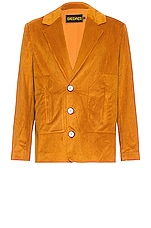 SIEDRES Corduroy Suit Jacket in Mustard, view 1, click to view large image.