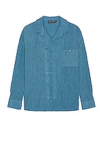 SIEDRES Tab Closure Shirt in Blue, view 1, click to view large image.
