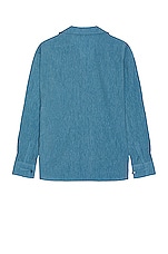 SIEDRES Tab Closure Shirt in Blue, view 2, click to view large image.