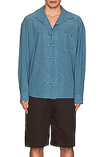 SIEDRES Tab Closure Shirt in Blue, view 4, click to view large image.