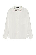 SIEDRES Beaded Collar Shirt in White, view 1, click to view large image.