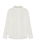 SIEDRES Beaded Collar Shirt in White, view 2, click to view large image.
