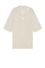 SIEDRES Colin Short Sleeve Polo in Stone, view 1, click to view large image.