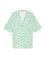 SIEDRES Colton Resort Collar Short Sleeve Shirt in Green, view 1, click to view large image.