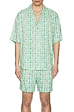 SIEDRES Colton Resort Collar Short Sleeve Shirt in Green, view 3, click to view large image.