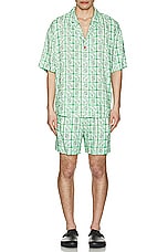 SIEDRES Colton Resort Collar Short Sleeve Shirt in Green, view 4, click to view large image.