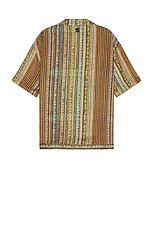 SIEDRES Cosmo Resort Collar Short Sleeve Shirt in Brown, view 2, click to view large image.