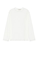 SIEDRES Devon Long Sleeve T-shirt in White, view 1, click to view large image.