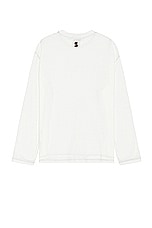 SIEDRES Devon Long Sleeve T-shirt in White, view 2, click to view large image.