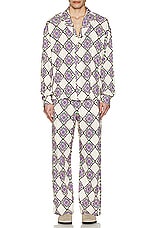 SIEDRES Henry Resort Collar Printed Long Sleeve Shirt in Multi, view 4, click to view large image.