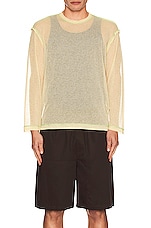 SIEDRES Long Sleeve T-shirt in Ecru, view 4, click to view large image.