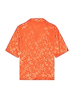 SIEDRES Resort Collar Jacquard Shirt in Orange, view 2, click to view large image.