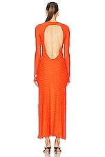 SIEDRES Lendi Open Back Textured Maxi Dress in Orange, view 4, click to view large image.