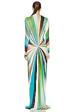 SIEDRES Linny Sun Ray Printed Cowl Neck Maxi Dress in Multi, view 3, click to view large image.