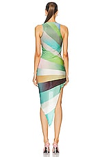 SIEDRES Seli Sun Ray Printed Asymmetric Dress in Multi, view 4, click to view large image.