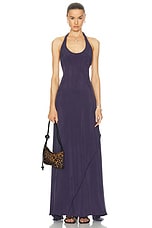 SIEDRES Welise Halter Neck Maxi Dress in Dark Purple, view 2, click to view large image.