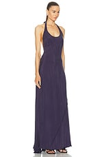 SIEDRES Welise Halter Neck Maxi Dress in Dark Purple, view 3, click to view large image.