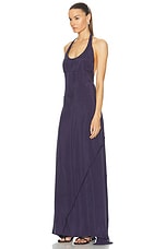 SIEDRES Welise Halter Neck Maxi Dress in Dark Purple, view 4, click to view large image.
