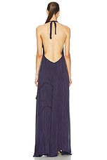 SIEDRES Welise Halter Neck Maxi Dress in Dark Purple, view 5, click to view large image.