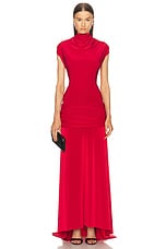 SIEDRES Flek Long Dress in Red, view 2, click to view large image.