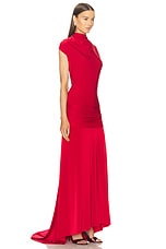 SIEDRES Flek Long Dress in Red, view 3, click to view large image.