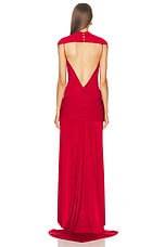 SIEDRES Flek Long Dress in Red, view 4, click to view large image.