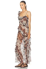 SIEDRES For FWRD Halter Neck Long Dress in Multi, view 3, click to view large image.