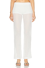 SIEDRES Sely Textured Low Rise Pant in White, view 1, click to view large image.