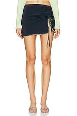 SIEDRES Nila Ruched Mini Skirt in Navy, view 1, click to view large image.