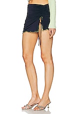 SIEDRES Nila Ruched Mini Skirt in Navy, view 3, click to view large image.
