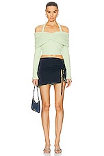 SIEDRES Nila Ruched Mini Skirt in Navy, view 5, click to view large image.