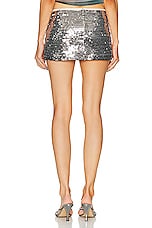 SIEDRES Desni Sequined Mini Skirt in Silver, view 3, click to view large image.