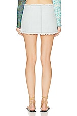 SIEDRES Loran Crystal Embellished Denim Mini Skirt in Light Blue, view 3, click to view large image.