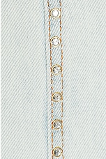SIEDRES Loran Crystal Embellished Denim Mini Skirt in Light Blue, view 5, click to view large image.